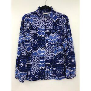 Chico's Zenergy Lightweight Zip Stretch Mock Neck Jacket Blue 2 (12)